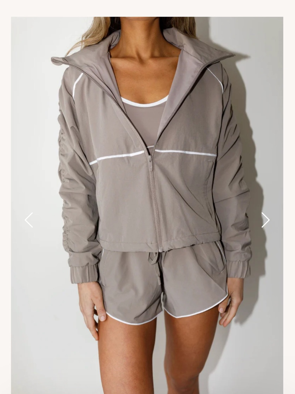 Salt Project Women's Taupe Lightweight Zip Bomber Jacket